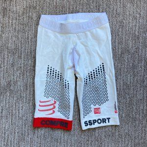 New Men's XS Compressport Triathlon Compression Shorts White